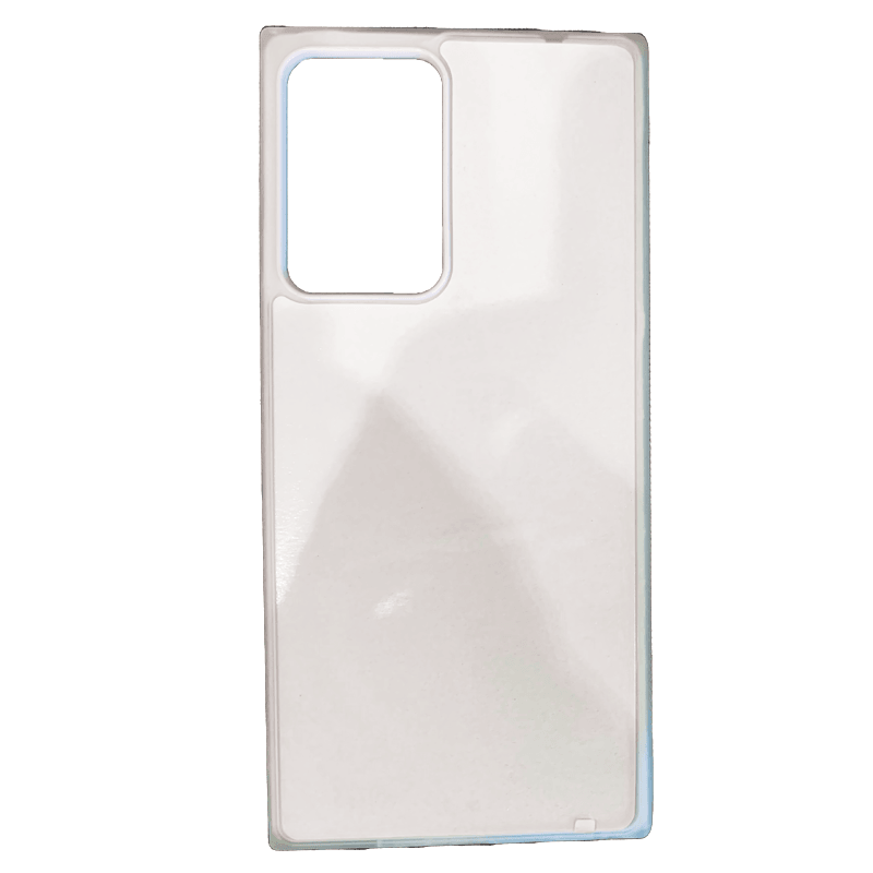Coque sublimation 2D TPU pour Samsung Galaxy Note 20 Ultra, 20 Pro, 20, 10 Pro, 10, 9, 8, 4. La plaque arrière en aluminium dédiée à la sublimation permet la personnalisation de la coque.