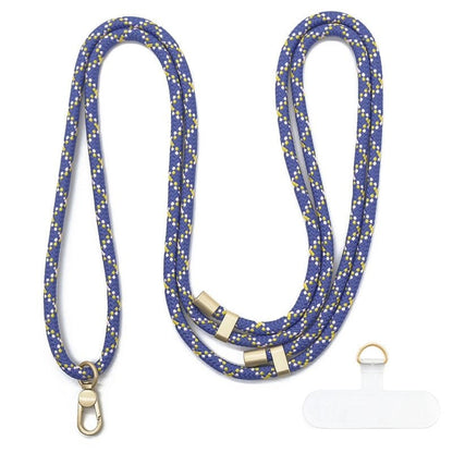 Cordon bariolé violet ajustable adaptable à toutes les coques de téléphone