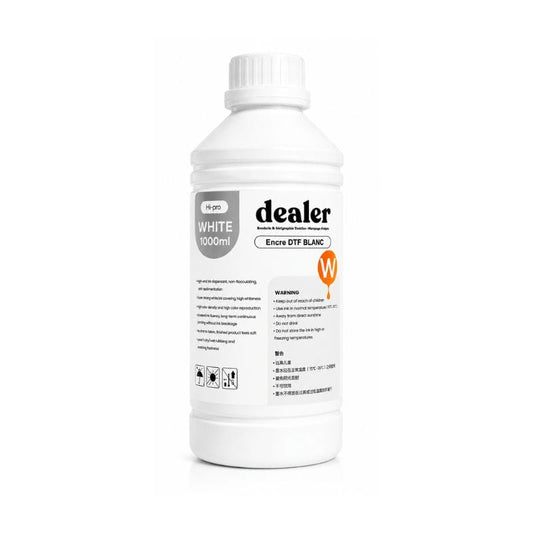 Coque Sublimation Encre Blanc 1 Litre - Encre DTF Pro 1 Litre - Encre DTF Professionnelle – Couleurs haute densité & Résistant