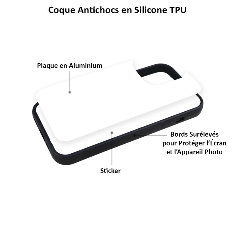 Coque Sublimation Apple - Contour noir - Coque-sublimation.fr